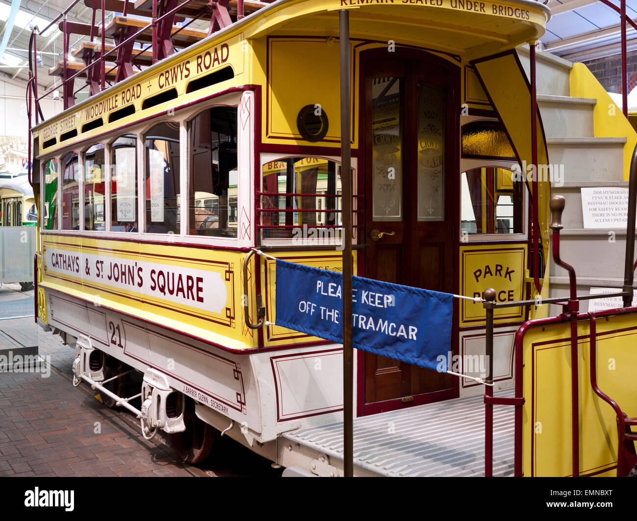 Various Trams at the Crich Tram Museum, Crich, Matlock, Derbyshire, UK