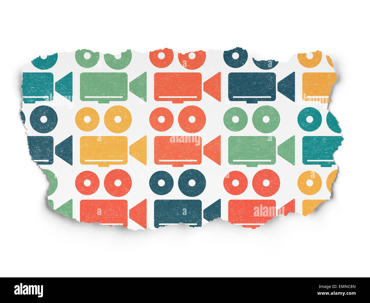 Travel concept: Camera icons on Torn Paper background Stock Photo - Alamy