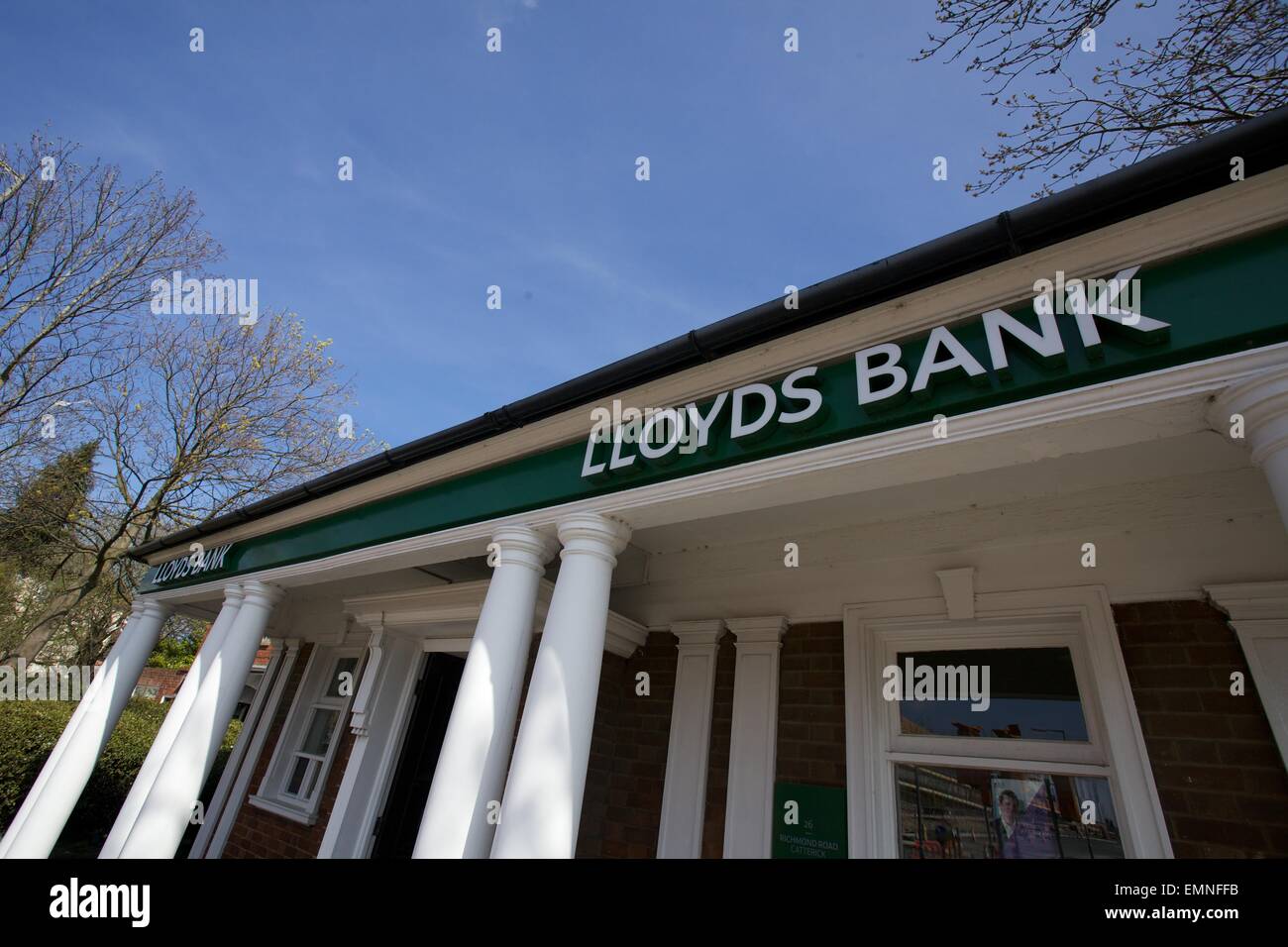 front of the Lloyds Bank in Catterick Garrison, celebrating 100 years