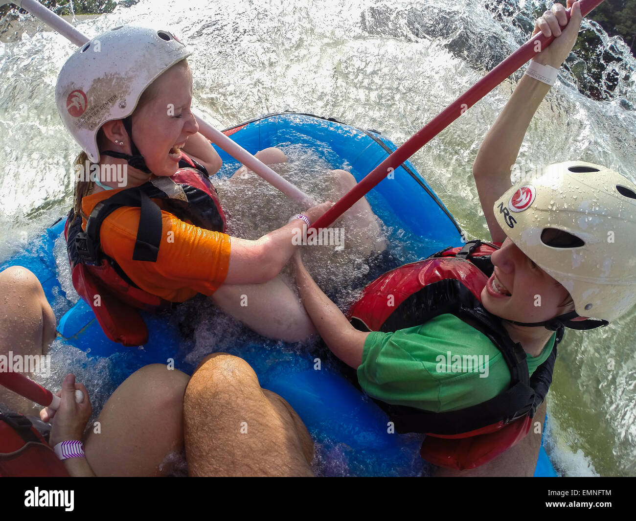 Whitewater rafting at the U.S. National Whitewater Center in Charlotte ...
