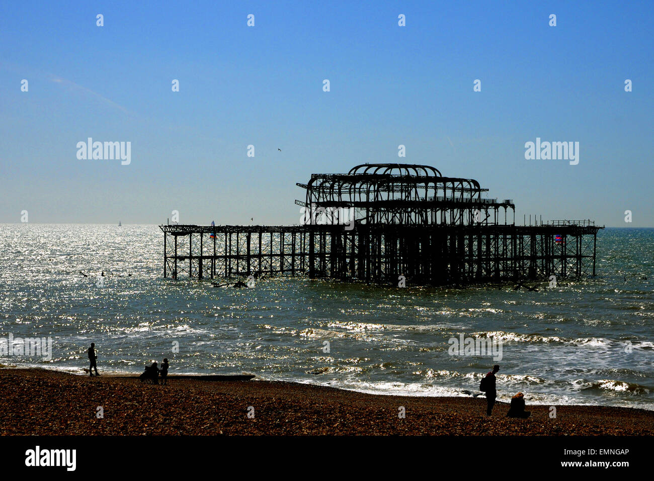 The West Pier at Brighton Stock Photo