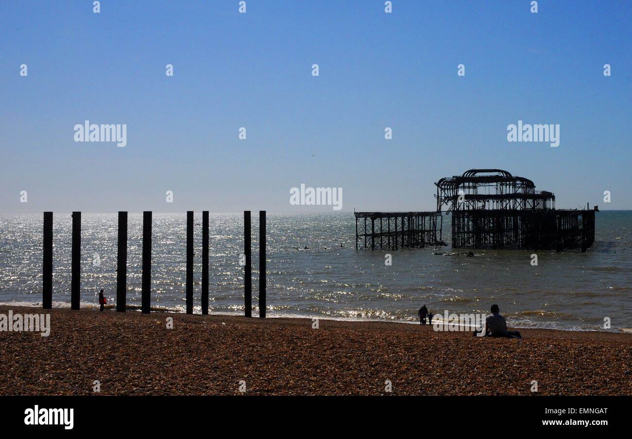 The West Pier at Brighton Stock Photo