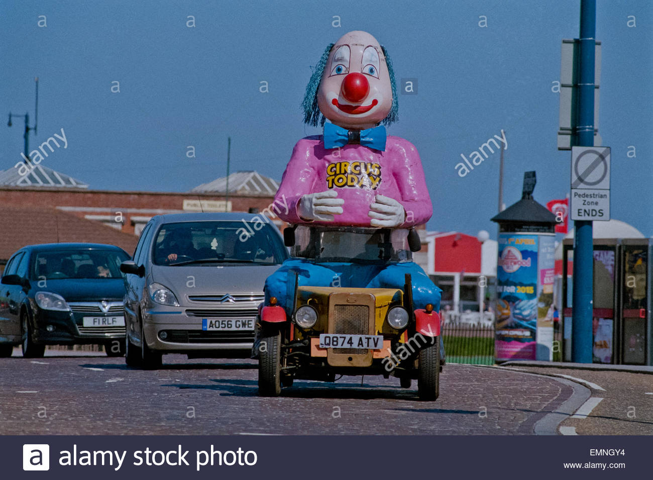 Clown car advertising circus Great Yarmouth Stock Photo 81608888 Alamy