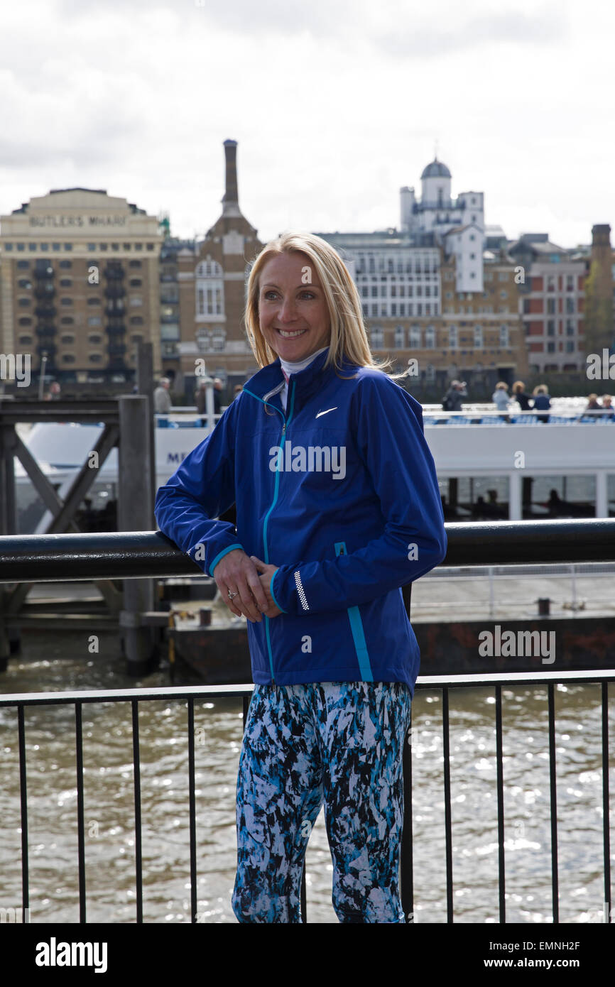 Paula Radcliffe attends the 35th Virgin Money London Marathon photocall