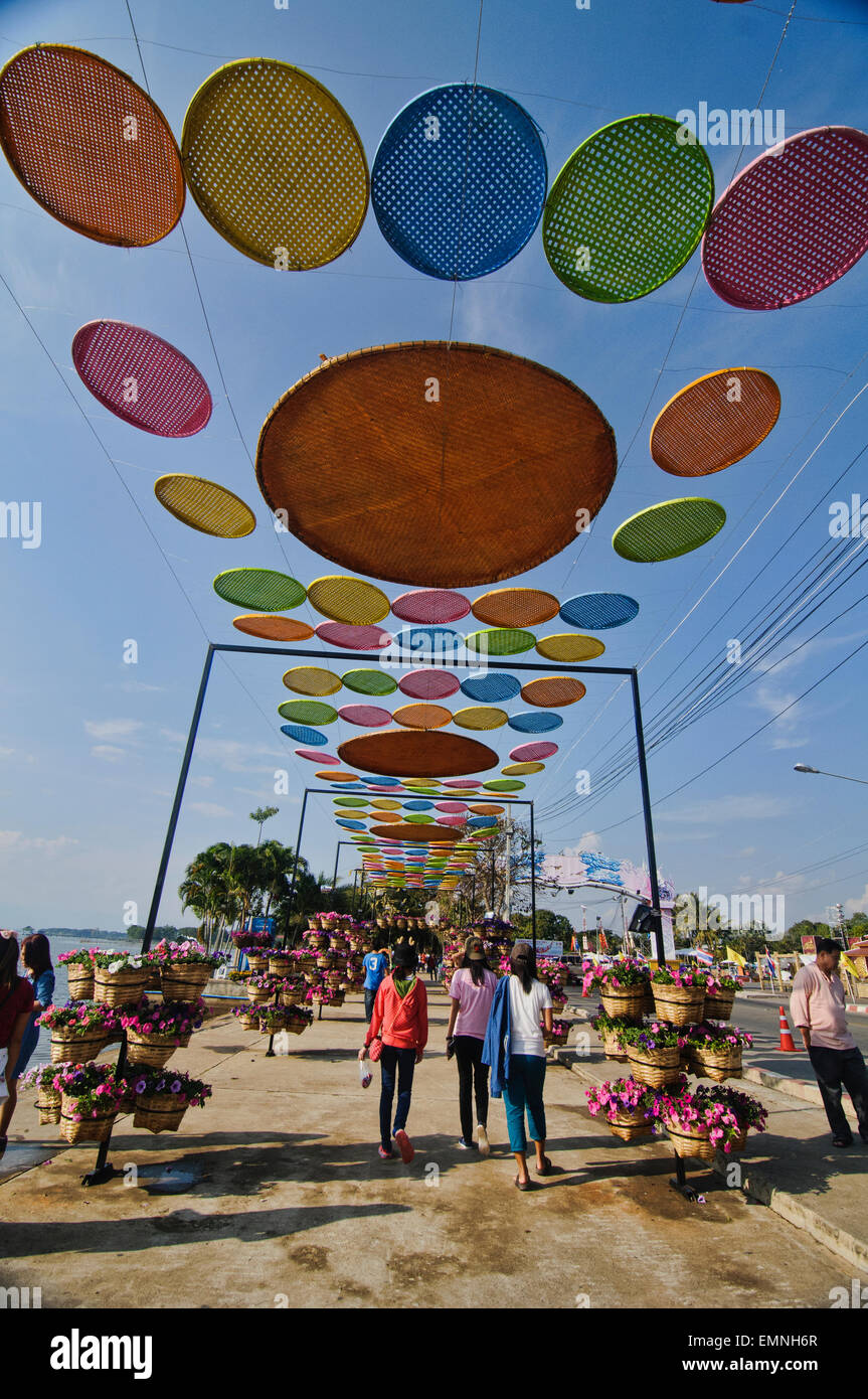 At the Kwan Phayao Lake Phayao Province, Thailand during the Flower Festival Stock Photo