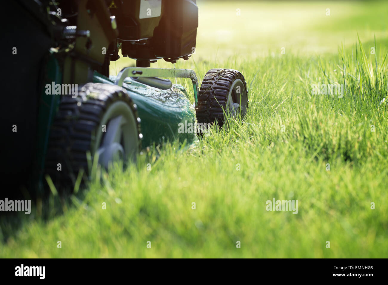 Mowing the grass Stock Photo
