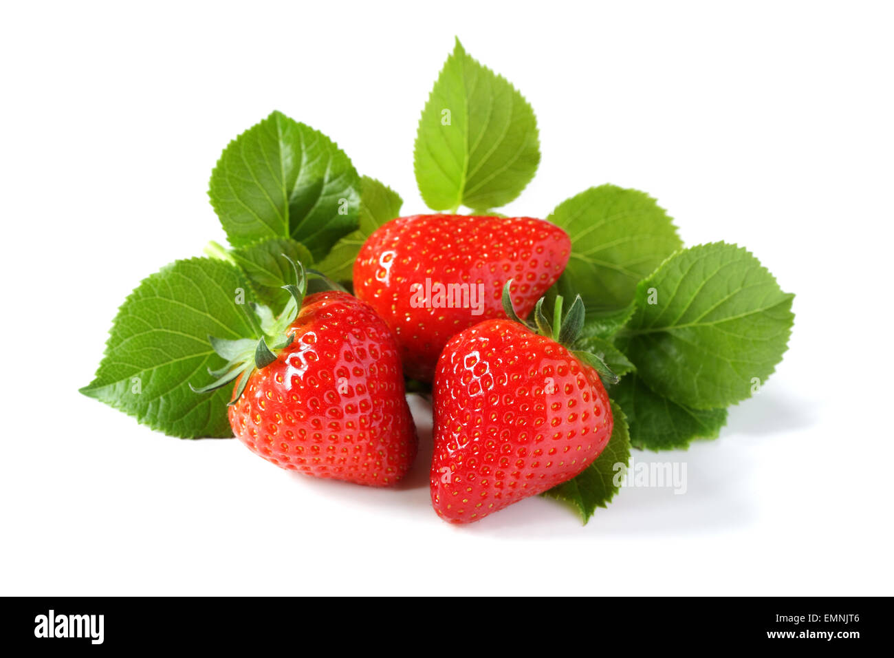 Fresh ripe red strawberries isolated on white Stock Photo