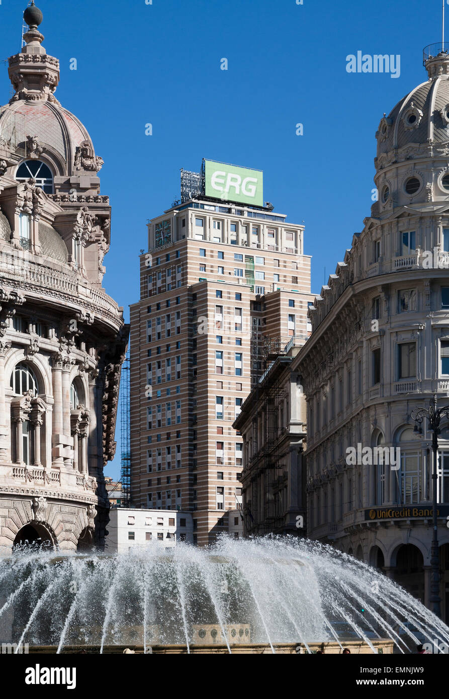 buildings in the center of Genoa city Stock Photo Alamy