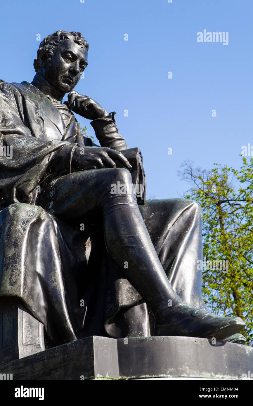 A statue of famous doctor Edward Jenner, located in Kensington Gardens in London. Stock Photo