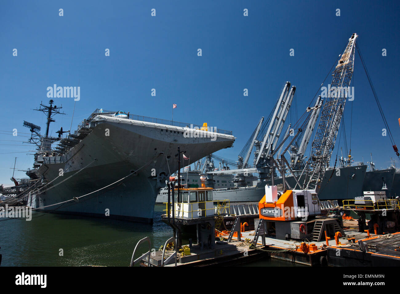 USS Hornet in Alameda, California Stock Photo