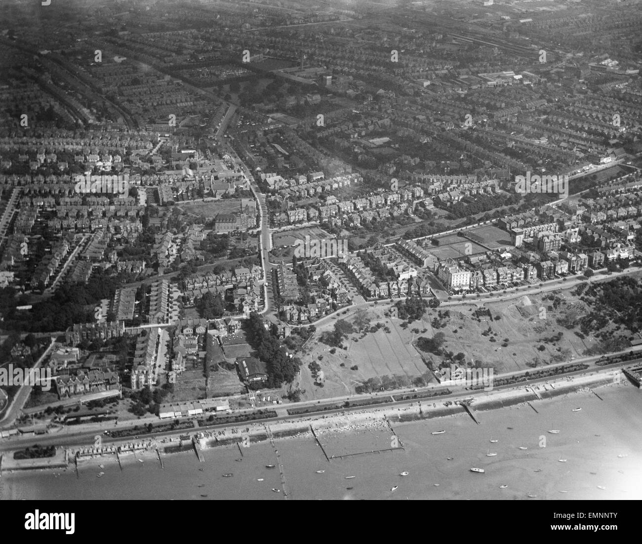 Aerial view of Westcliff-on-Sea. Circa 1926 Stock Photo