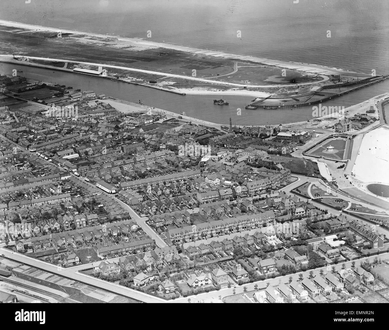 Aerial view great yarmouth circa Black and White Stock Photos & Images