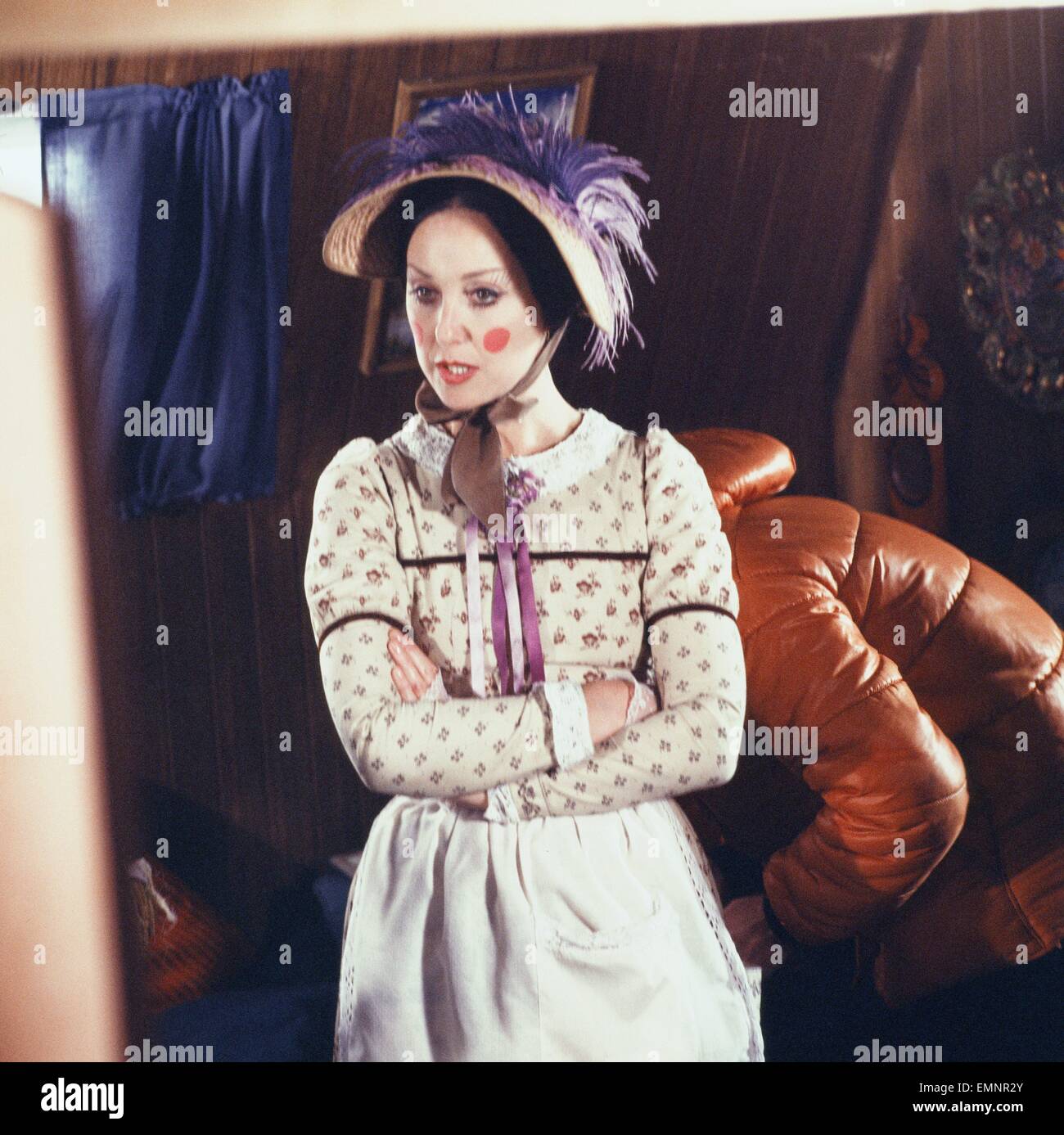 Actress Una Stubb as Aunt Sally in the Southern Television series of Worzel Gummidge. Aunt Sally was a life-size fairground doll and Worzel's femme fatale. 21st October 1980 Stock Photo