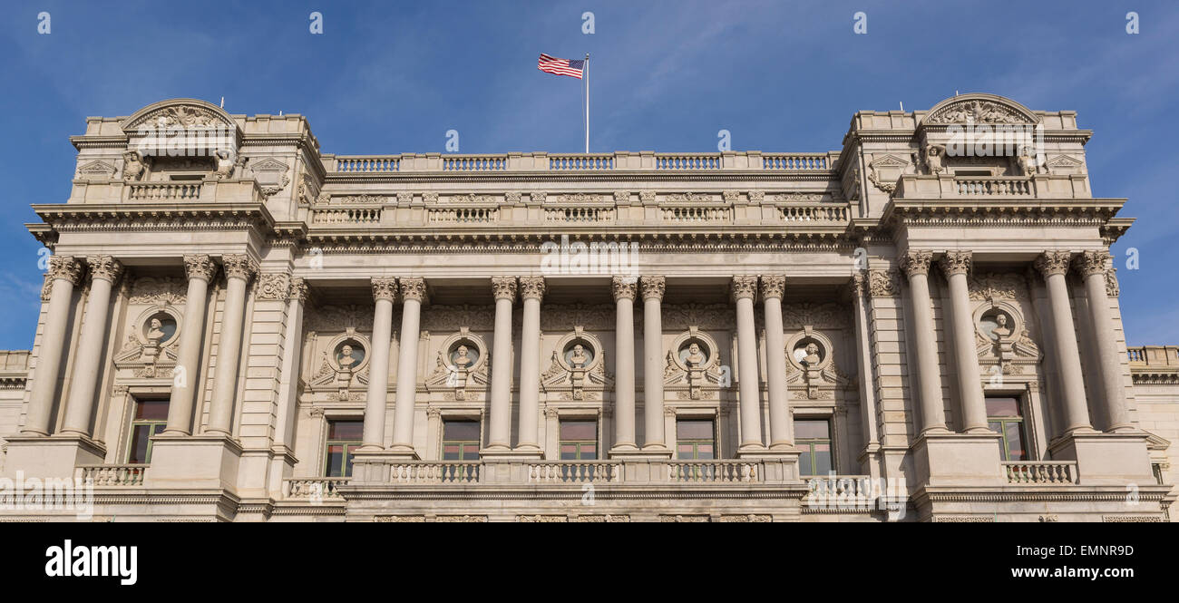 WASHINGTON, DC, USA The United States Library of Congress, Thomas Jefferson Building. Portico