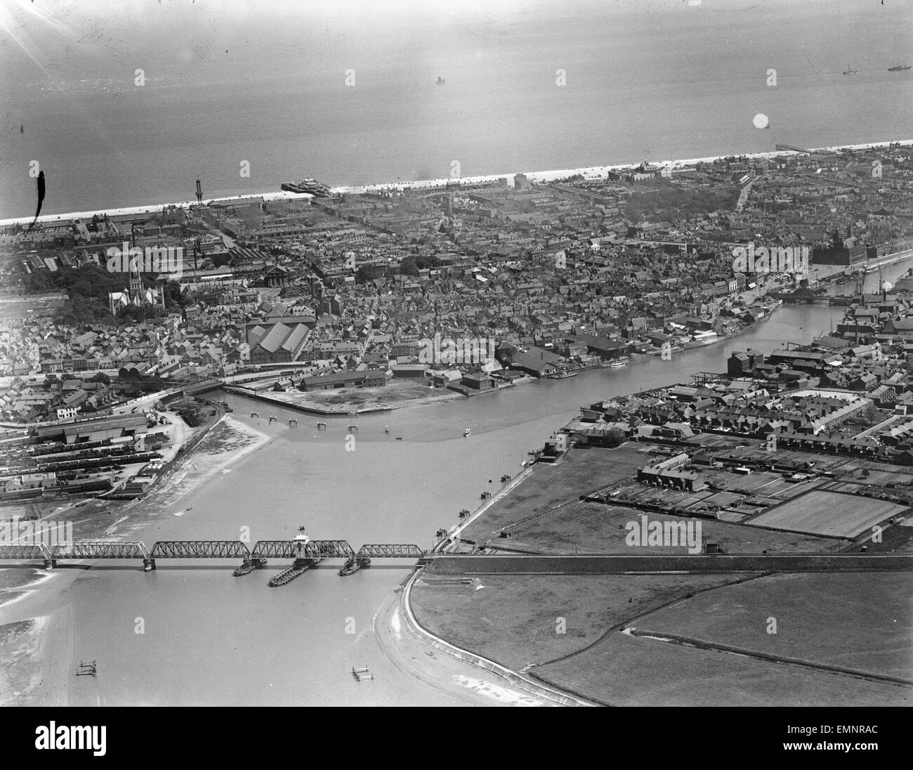 Aerial view great yarmouth circa Black and White Stock Photos & Images
