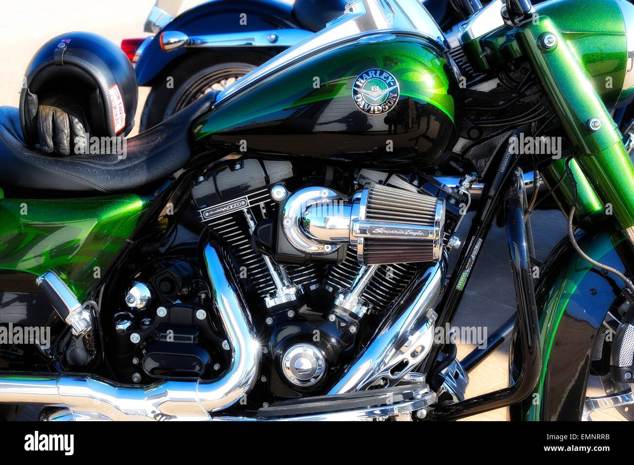 A Harley Davidson Screamin Eagle Motor Bike Stock Photo Alamy