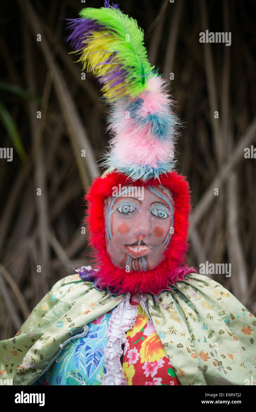 Cultural show of Masquerade dancers, in St. Kitts and Nevis, in the