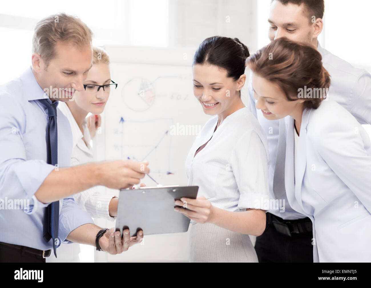 business team discussing something in office Stock Photo