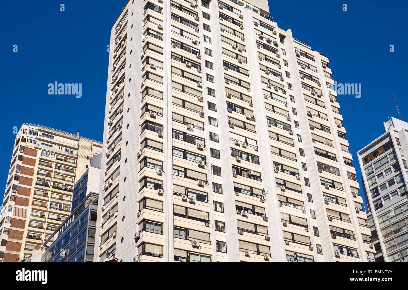 Typical hirise apartment buildings in Buenos Aires, Argentina Stock Photo