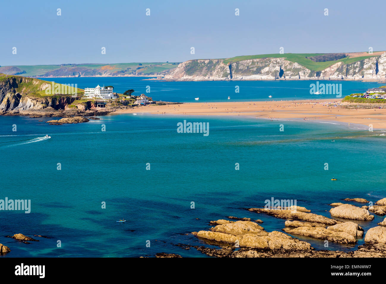 Burgh Island as seen from Bantham Devon England UK Europe Stock Photo Alamy