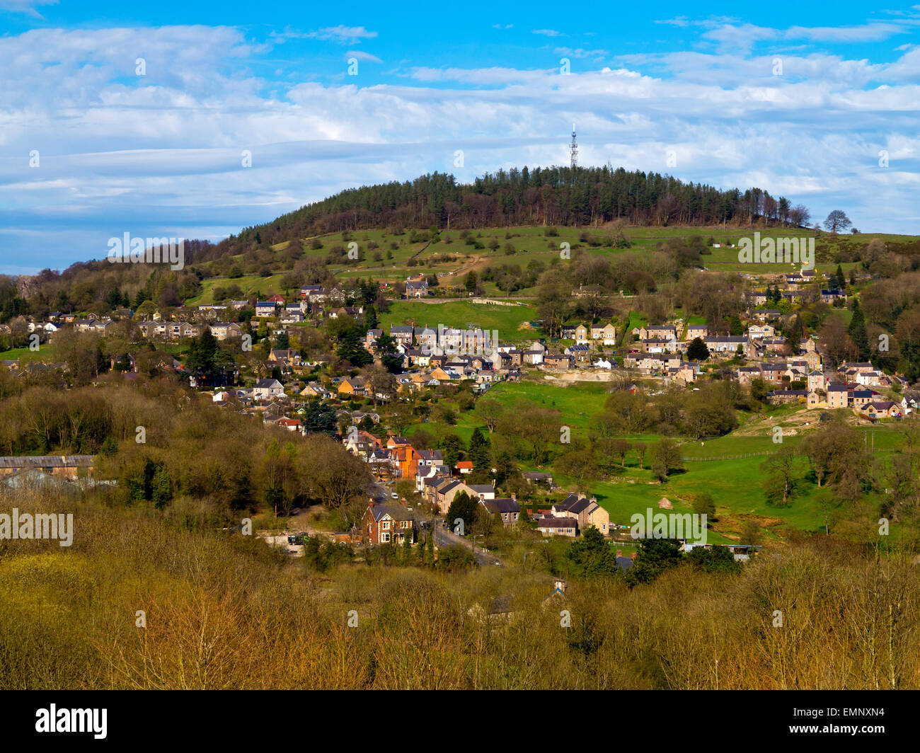 A view of rural housing near Wirksworth in the Derbyshire Dales England UK Stock Photo