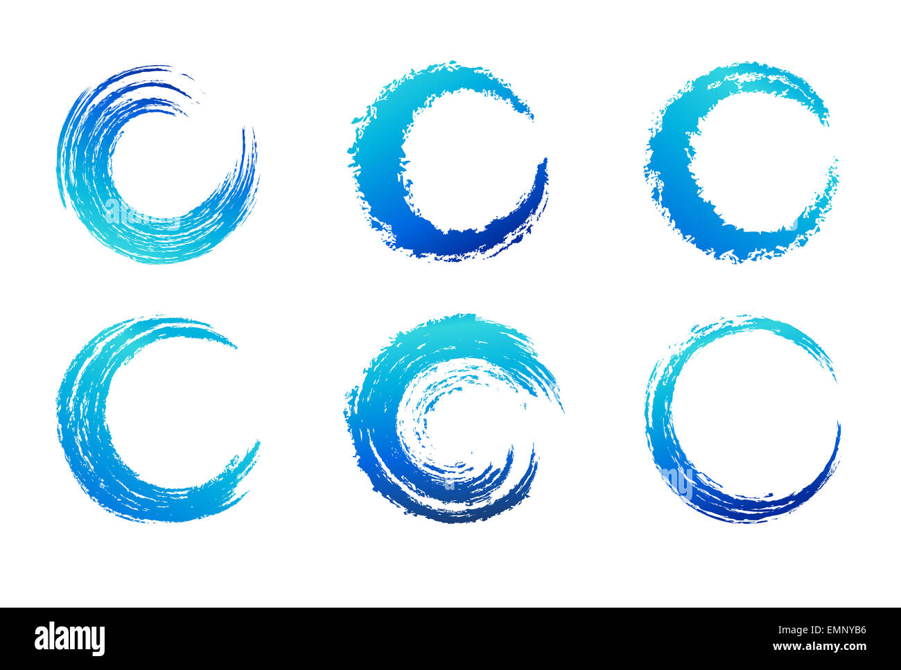 Blue Circular Brush Stroke Stock Photo