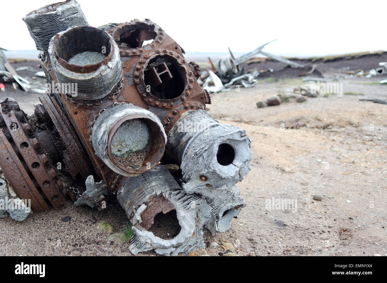 Boeing B-29 Superfortress wreckage Stock Photo