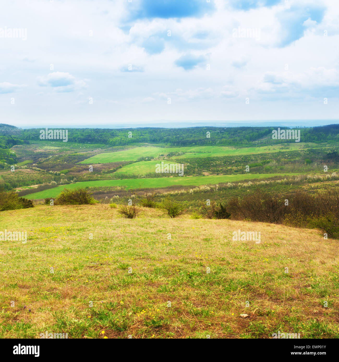 Scenery of rolling hills landscape. Stock Photo