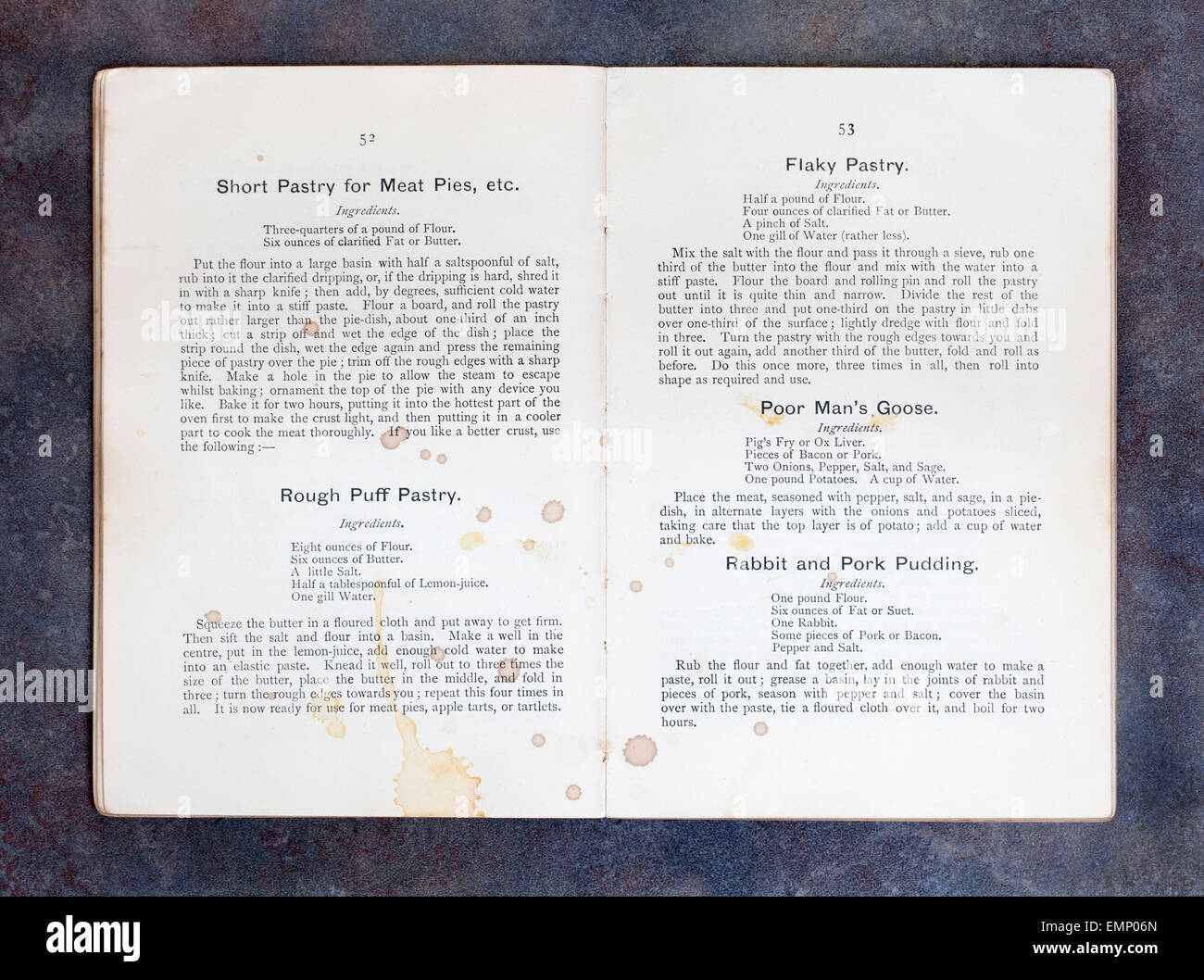 Plain Cookery Recipes - The Official Handbook of The National Training School of Cookery by Mrs Charles Clarke Stock Photo