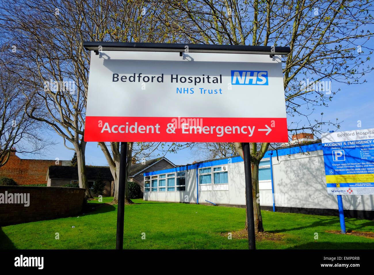 Bedford Hospital Accident & Emergency Entrance Stock Photo
