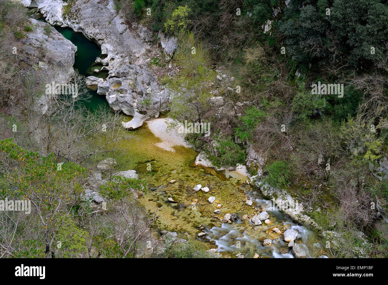 Melfa River canyon, Roccasecca, Frosinone, Lazio, Italy, Europe Stock Photo