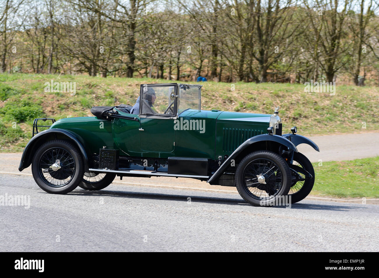 Vintage classic car on the road in Bedfordshire Stock Photo Alamy