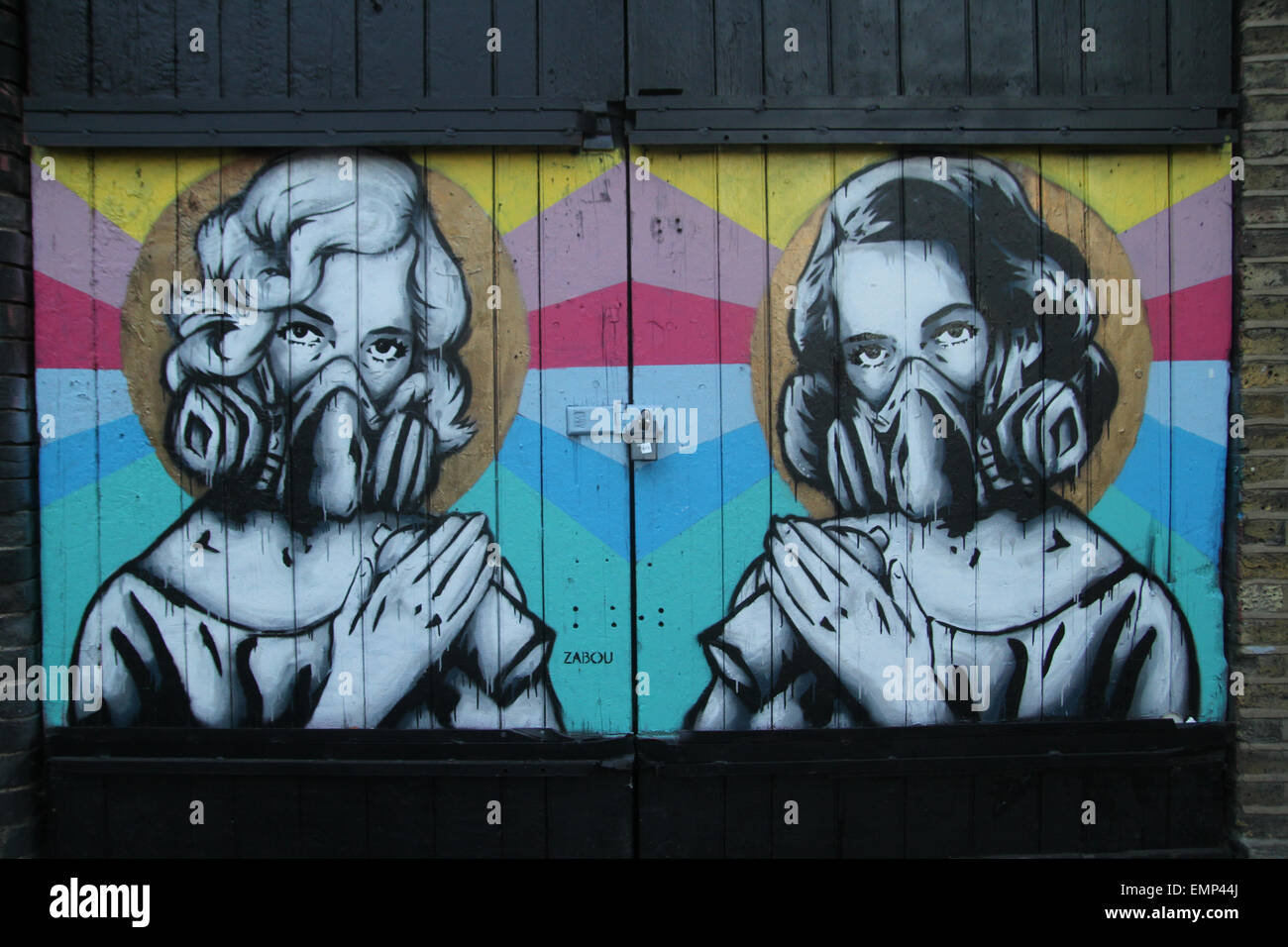 London, UK. 21 April 2015. Street Art (graffiti) along Brick Lane in East London. Credit: David Mbiyu/ Alamy Stock Photo
