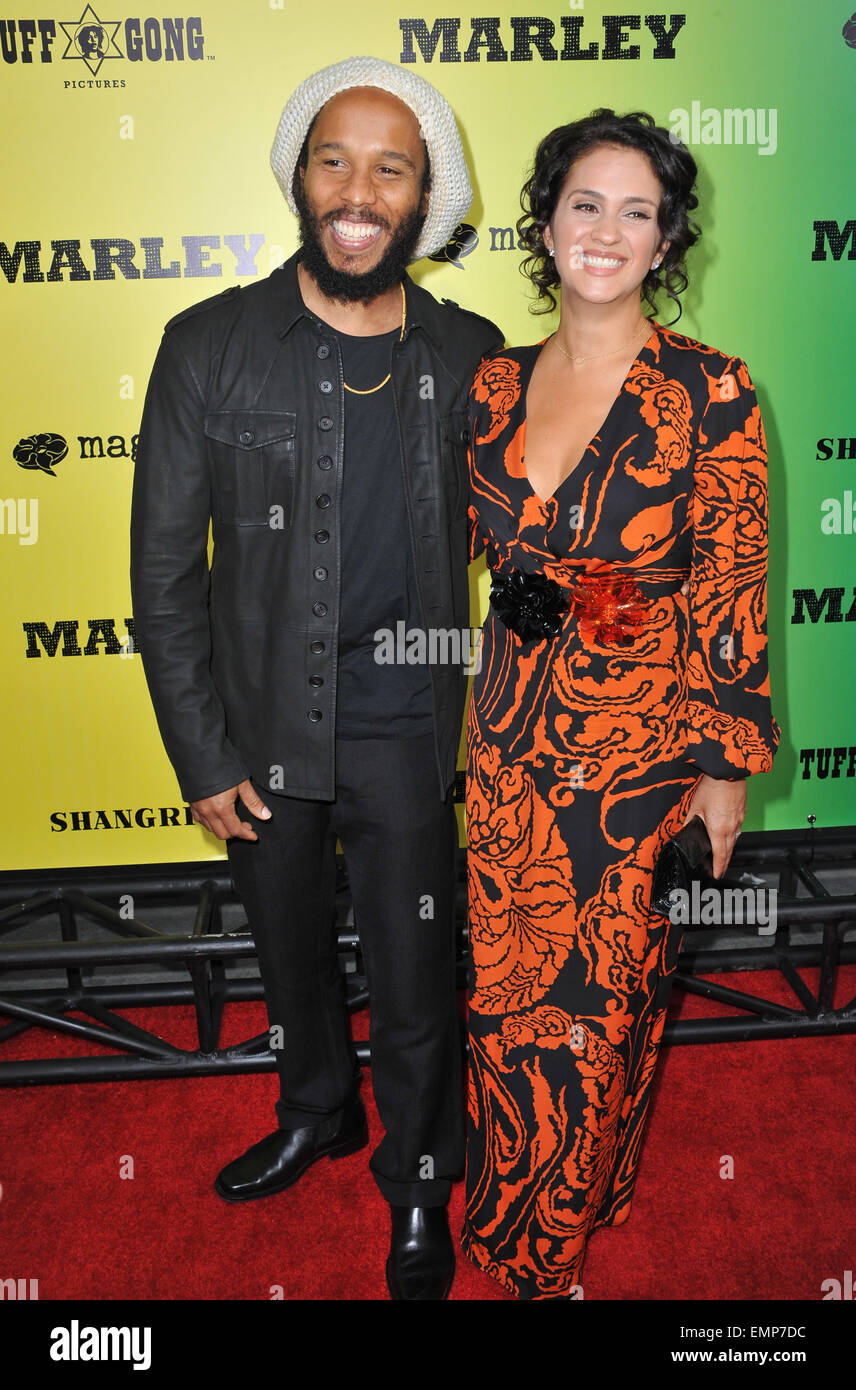 LOS ANGELES, CA APRIL 17, 2012 Ziggy Marley & wife Orly Agai at the(02)