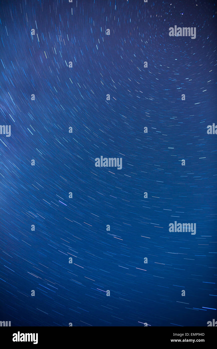Star trails in the night sky Stock Photo - Alamy