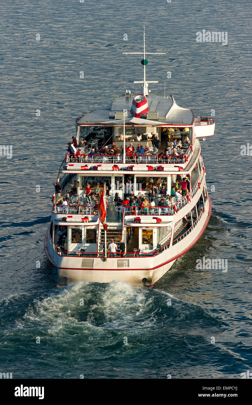 Passenger ferry Vorarlberg on Lake Constance, Lindau, Swabia, Bavaria, Germany Stock Photo
