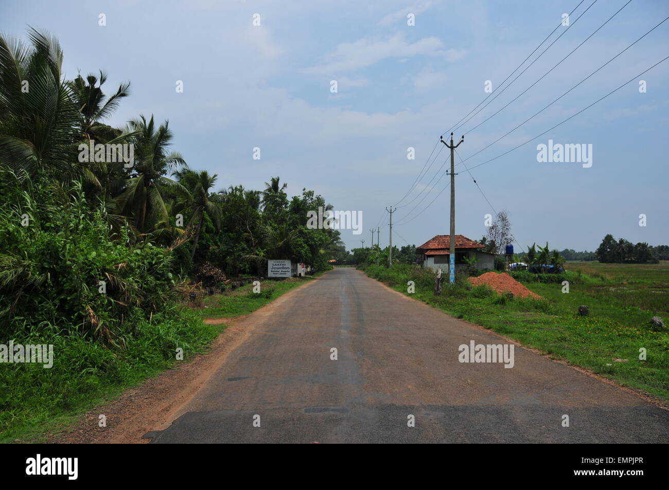 A home, paddy field and a road Stock Photo Alamy