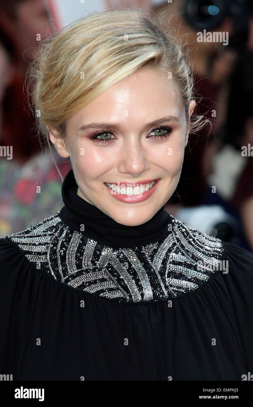 Elizabeth Olsen Arriving For The Avengers Age Of Ultron Premiere At Stock Photo Alamy