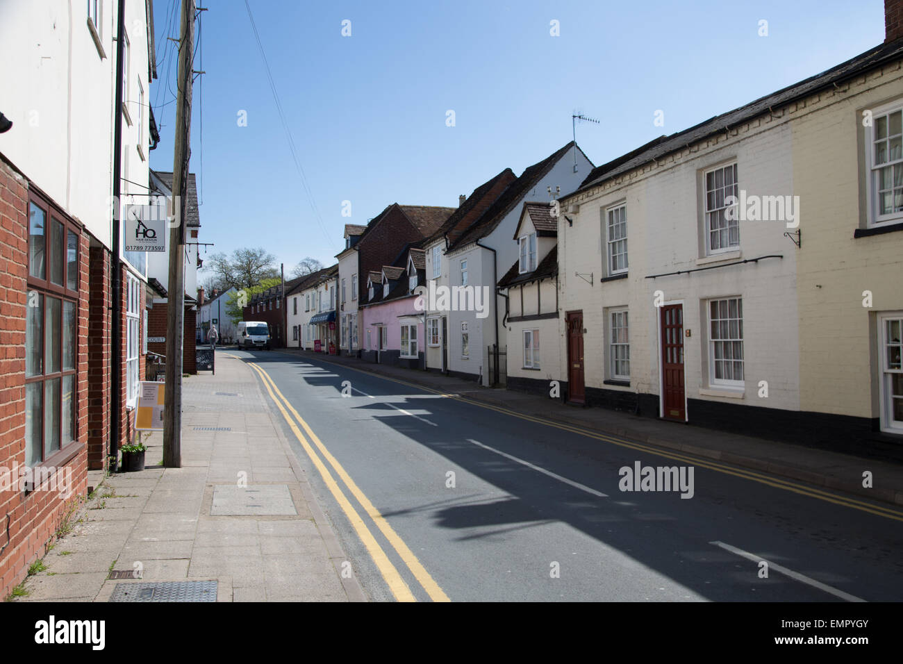 The main street in the village of Bidford on Avon, Warwickshire England