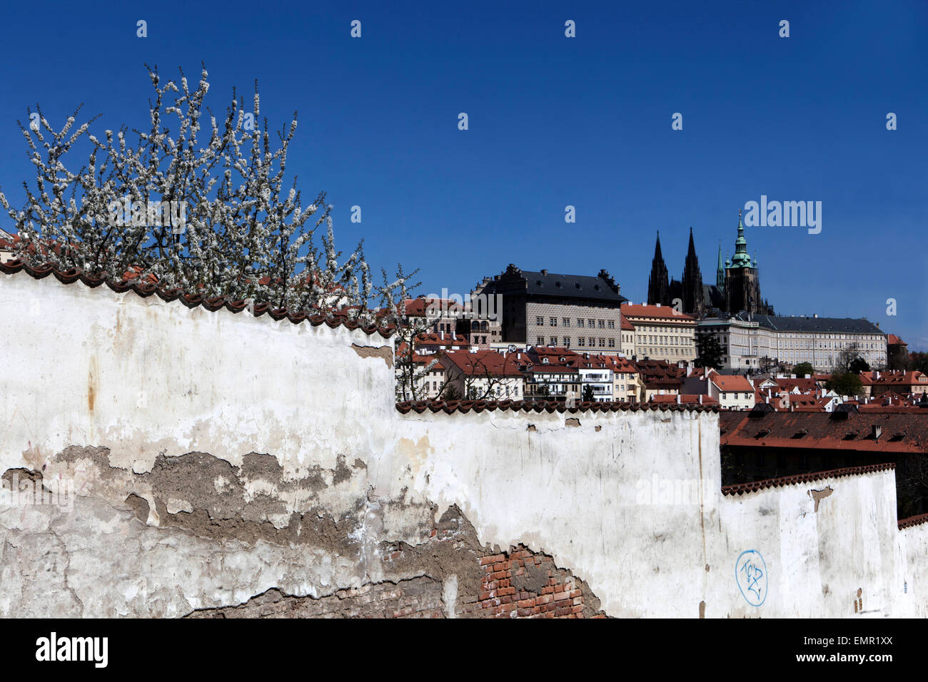 Hradcany, panorama of Prague Castle, Lesser Town, Czech Republic Stock Photo