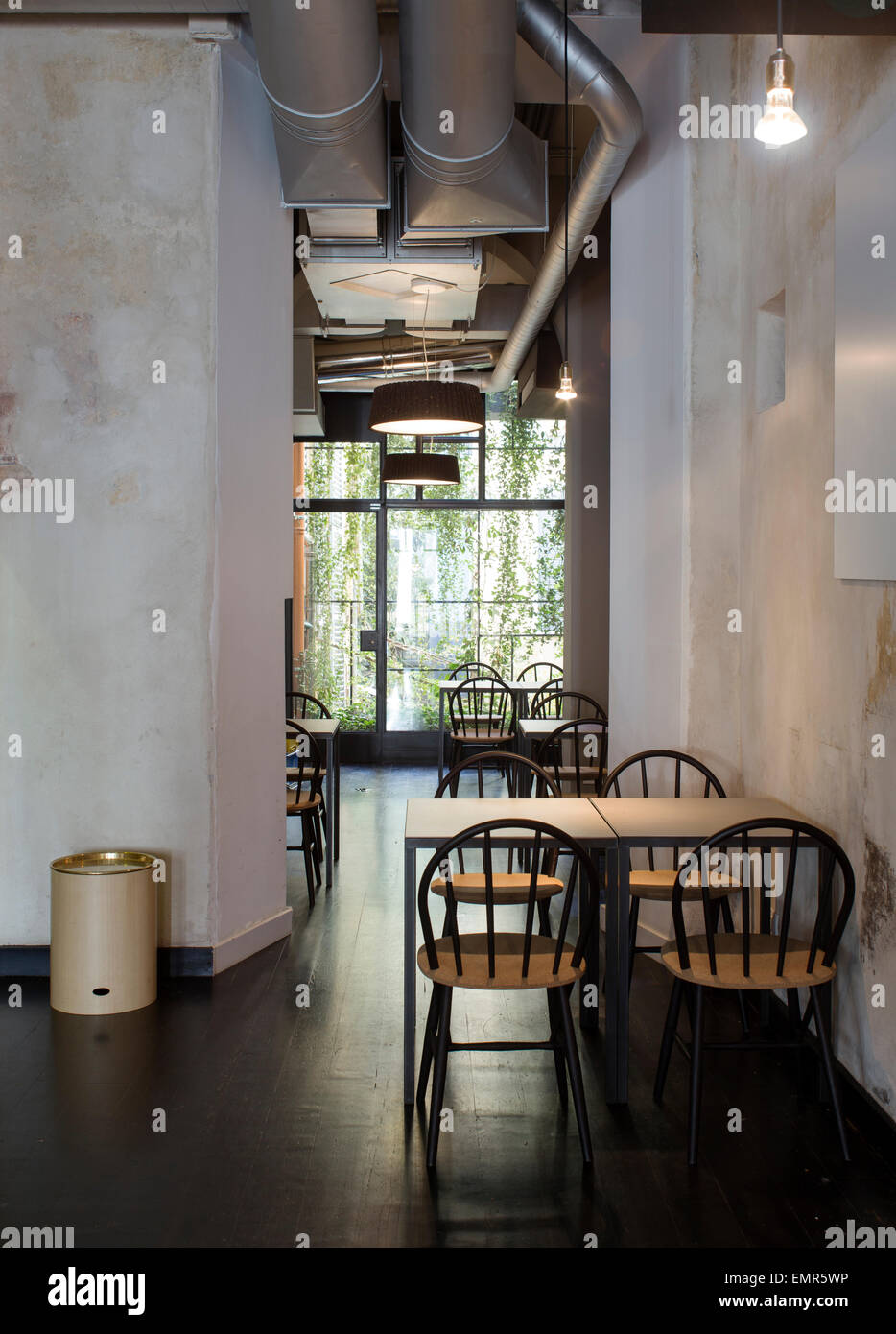Interior of a contemporary restaurant/bar, tables and chairs Stock Photo