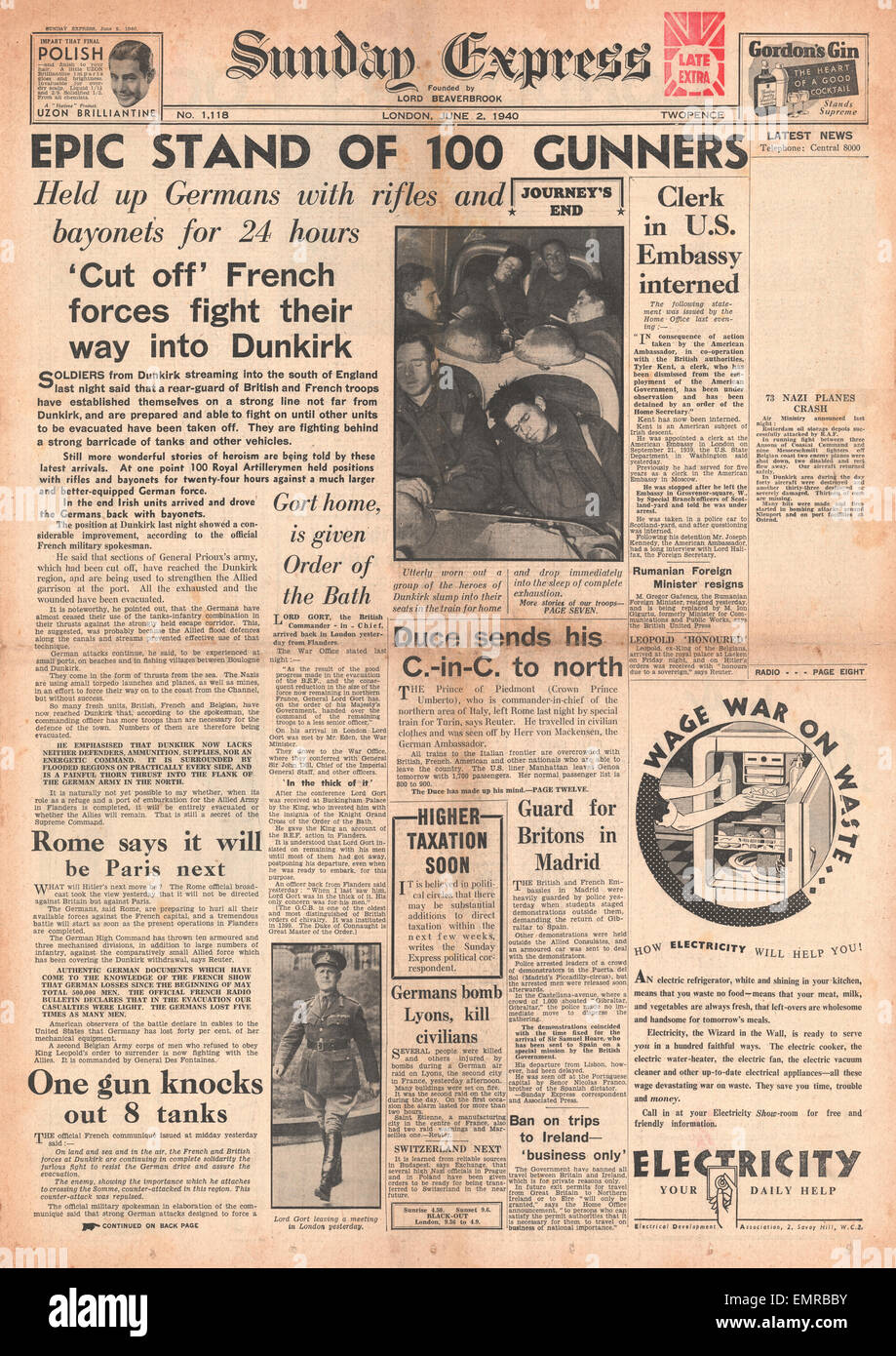 Dunkirk 1940 newspaper hires stock photography and images Alamy