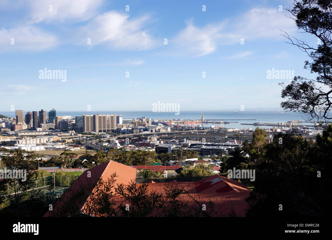 View of Cape Town CBD from De Waal Drive , Cape Town, Western Cape Province, South Africa. Stock Photo
