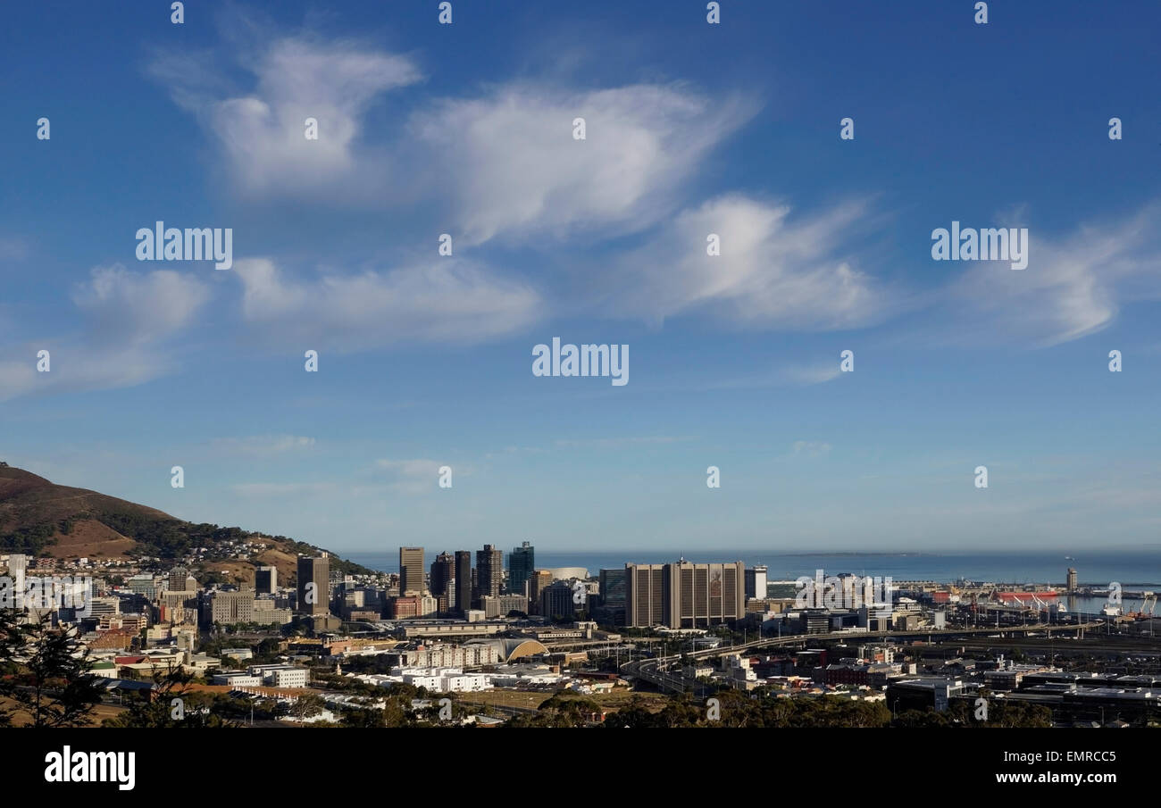 View of Cape Town CBD from De Waal Drive , Cape Town, Western Cape Province, South Africa. Stock Photo