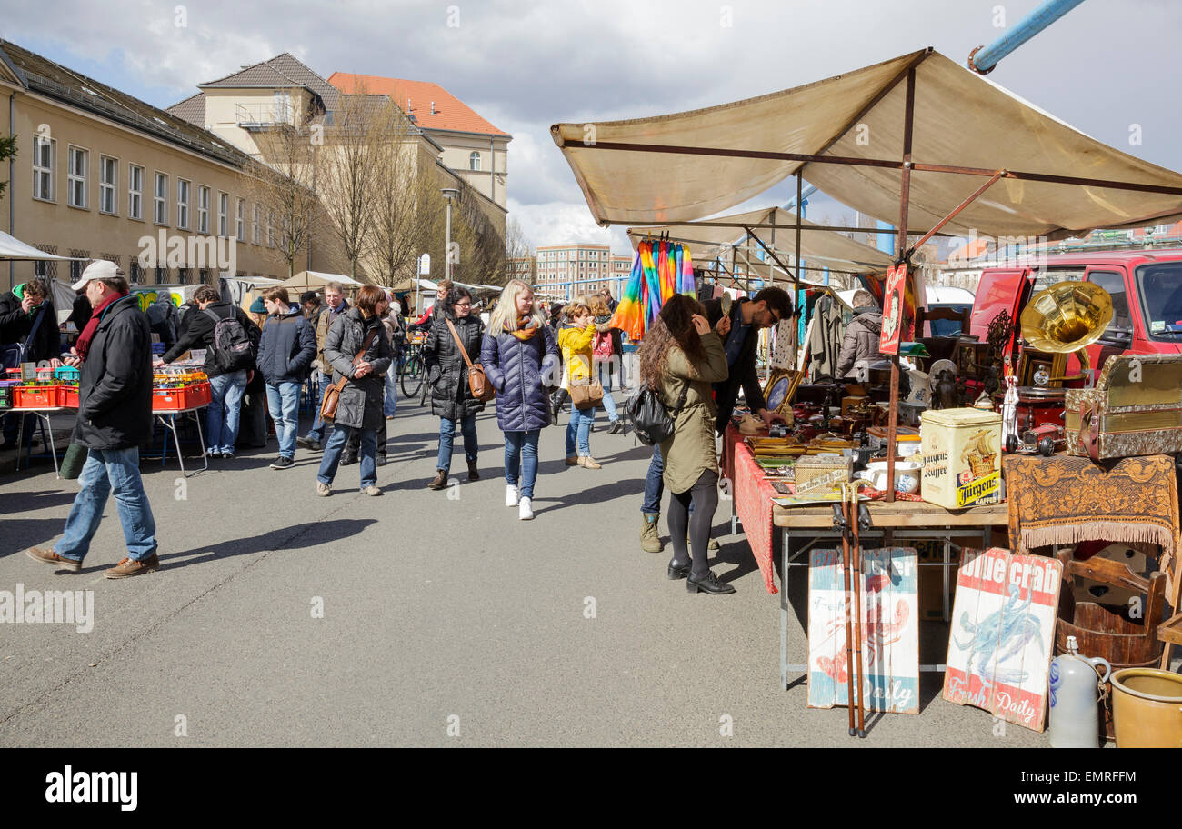 Flea Market on Museum Island, Berlin, Germany Stock Photo