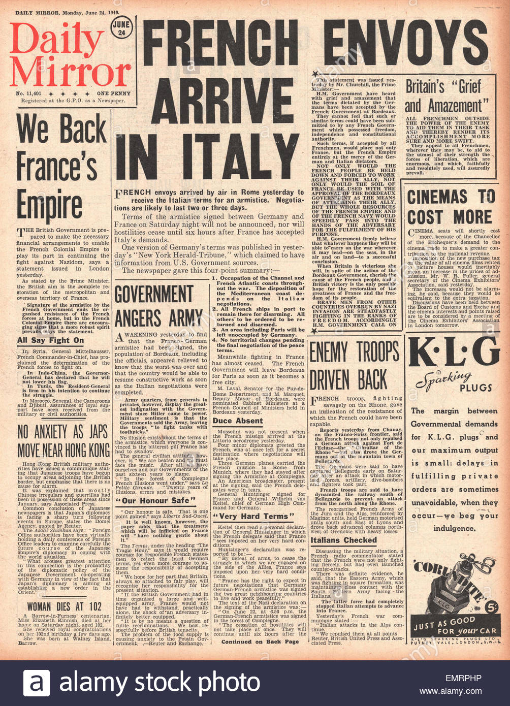 French Newspaper 1940 Stock Photos & French Newspaper 1940 Stock Images