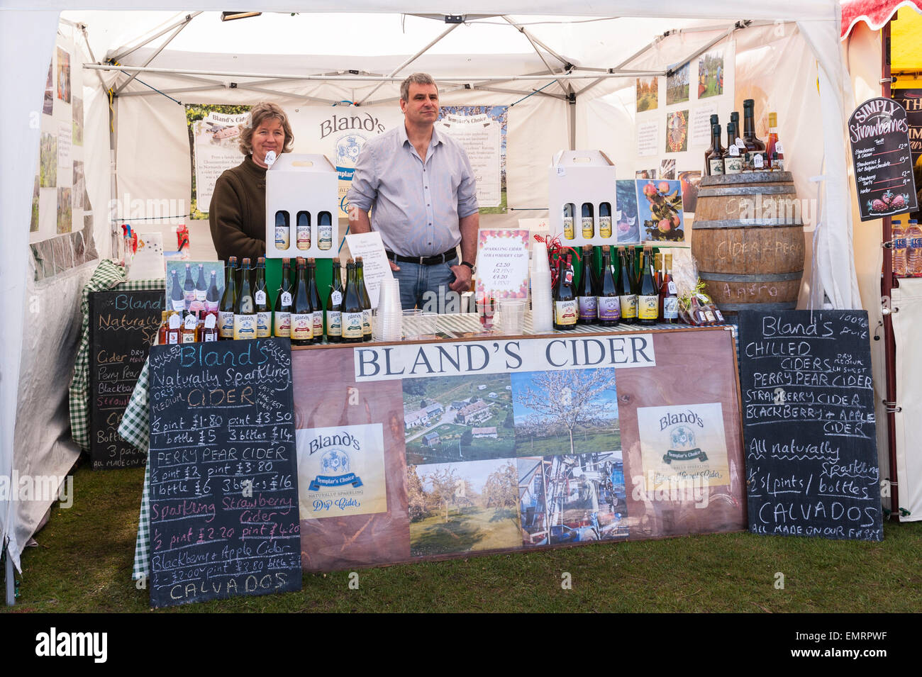 A stall selling Bland's Cider at Framlingham Country Show in