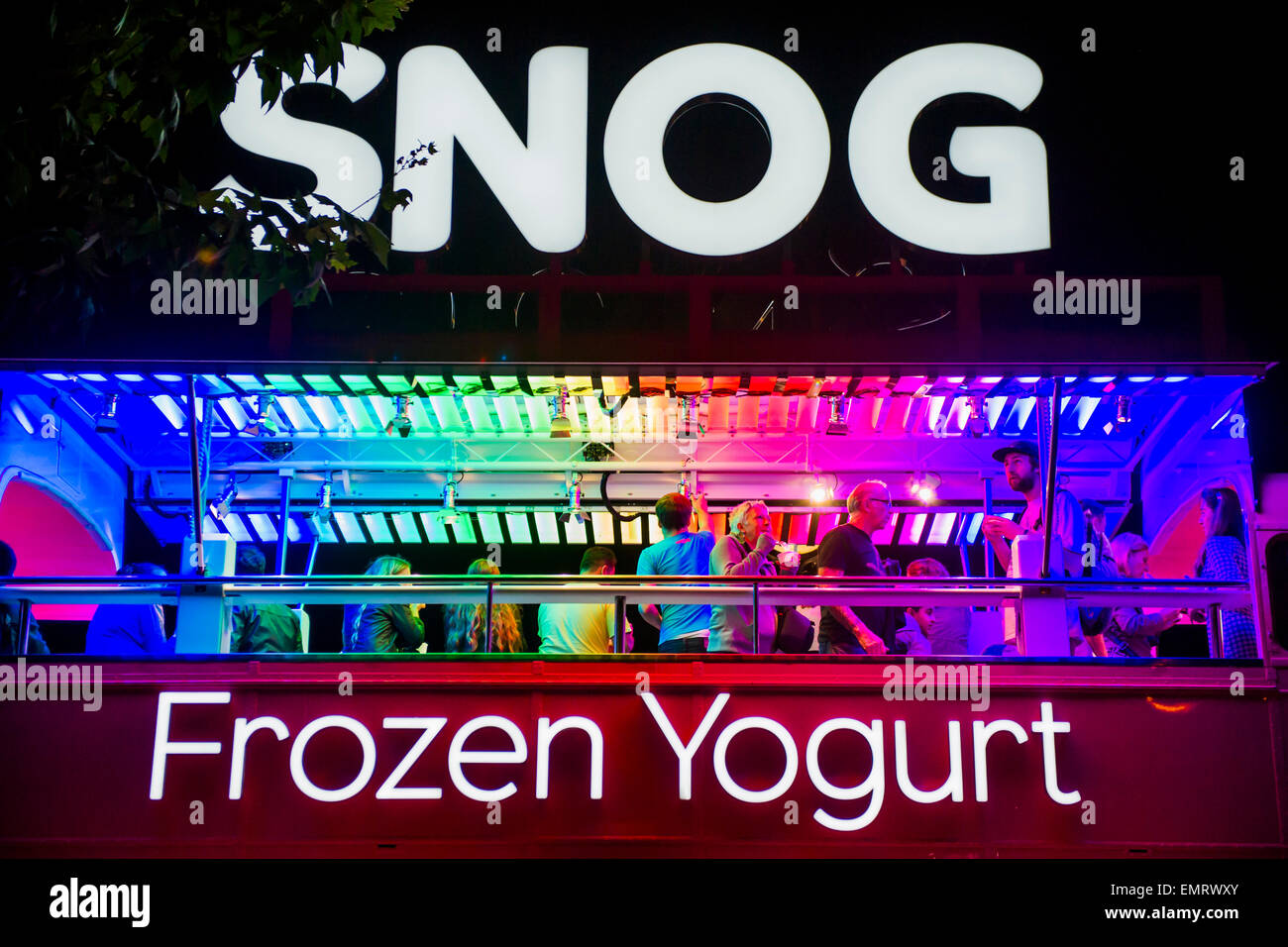 Snog frozen yogurt bus on the Southbank, London, UK Stock Photo Alamy