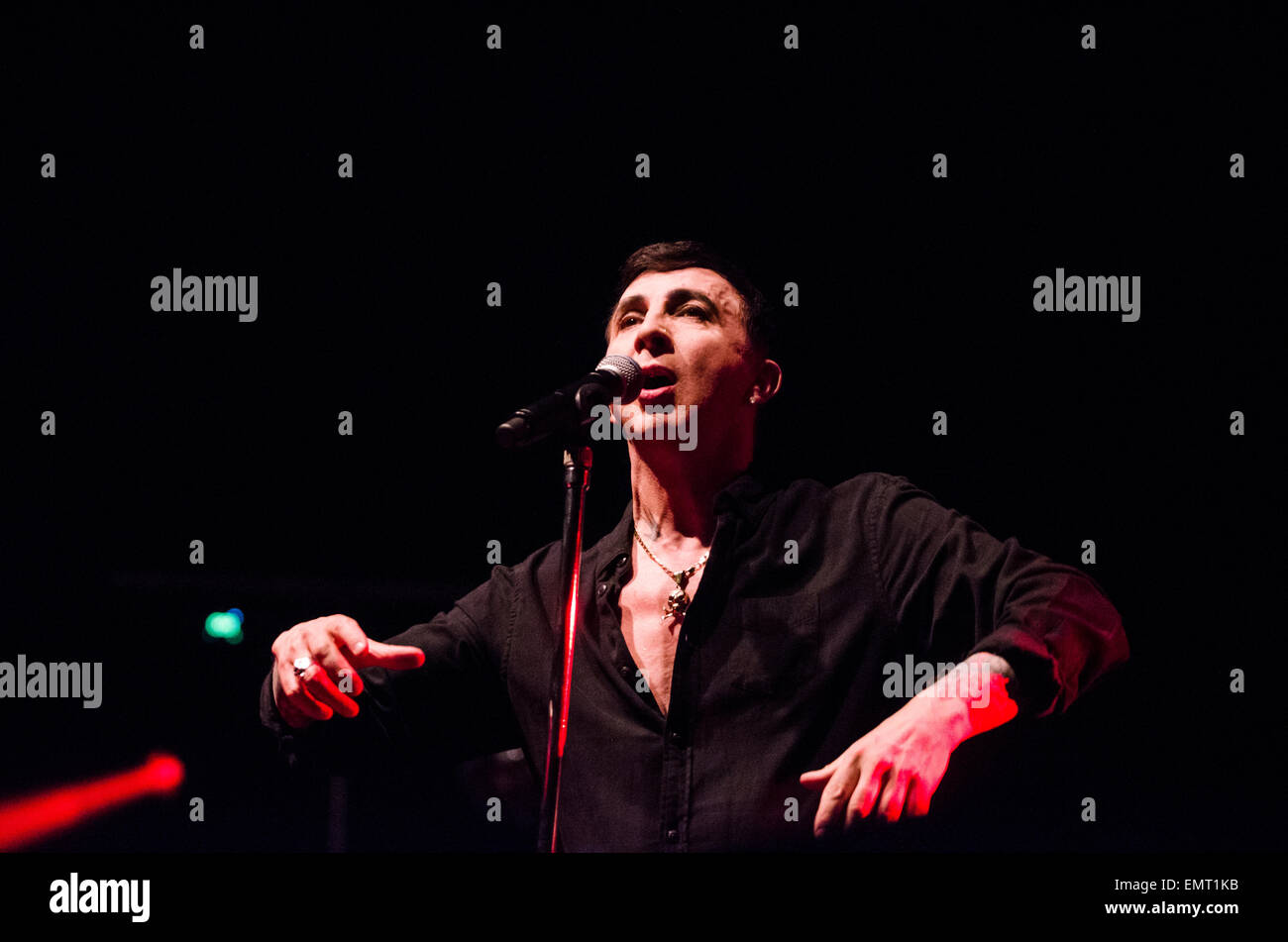 Brighton, UK. 21st Apr, 2015. Marc Almond, English singer-songwriter and musician who began perfoming in the 1980's with synth duo Soft Cell, performs at Brighton Dome Concert Hall on his full UK tour to mark the release of his much awaited new album, The Velvet Trail. Credit:  Francesca Moore/Brighton SOURCE/Alamy Live News Stock Photo