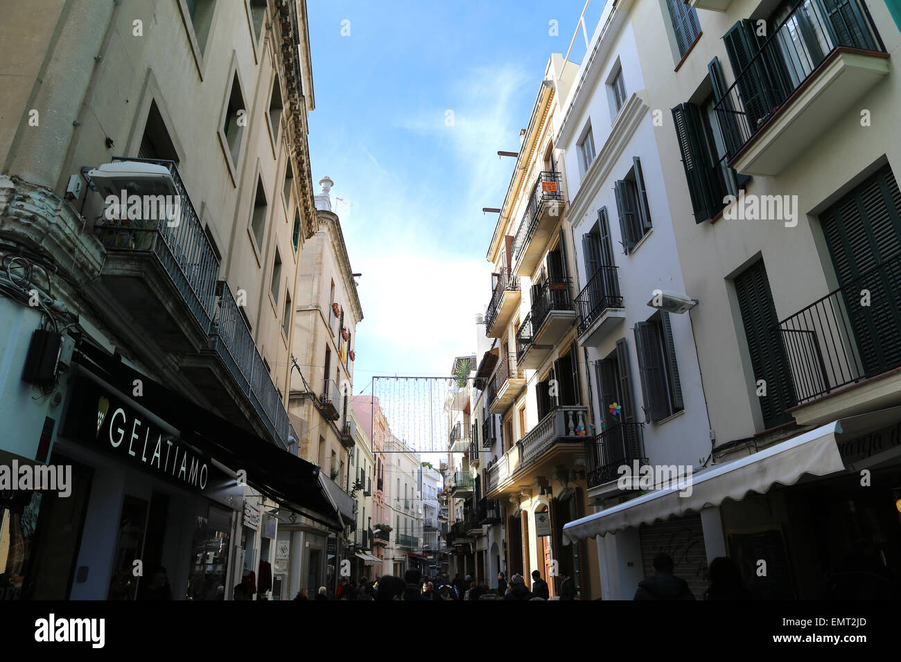 Spain. Catalonia. Sitges. Old town. Street. Stock Photo